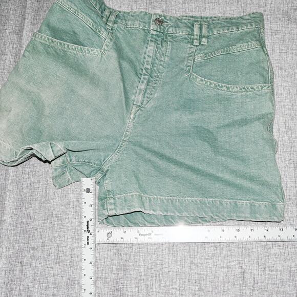 Isabel Marant $335 Esquia High-Waisted Denim Shorts in Washed Green 44 34w - Picture 11 of 11
